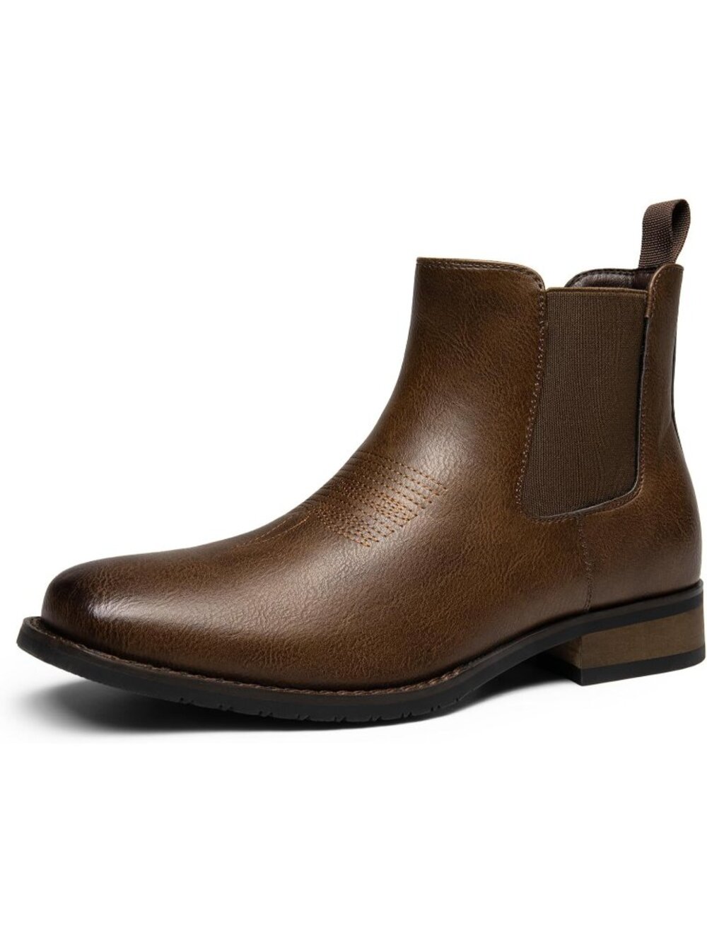 Men’s Brown Chelsea Boots Dress Cowboy Western Boots Slip On Casual Formal